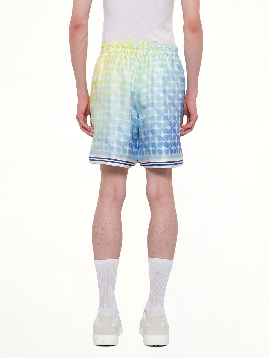 Tennis Tile Silk Shorts in Multicolour
