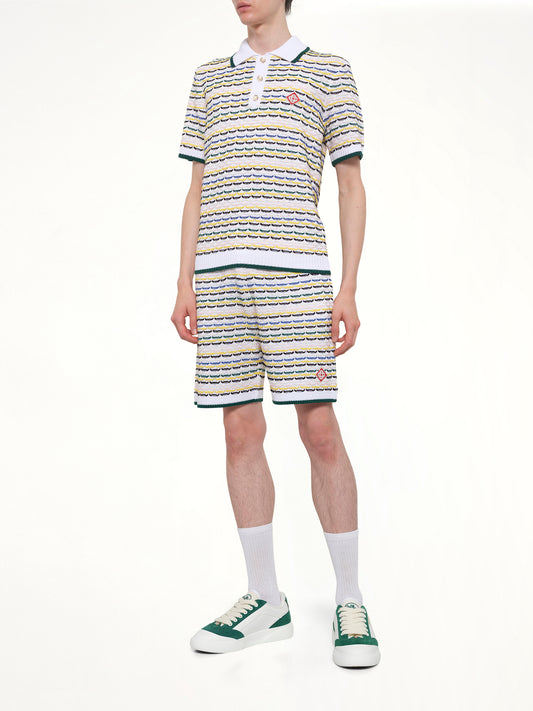 Tuck Stitch Shorts in White