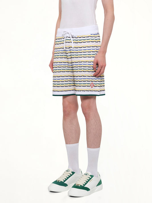 Tuck Stitch Shorts in White