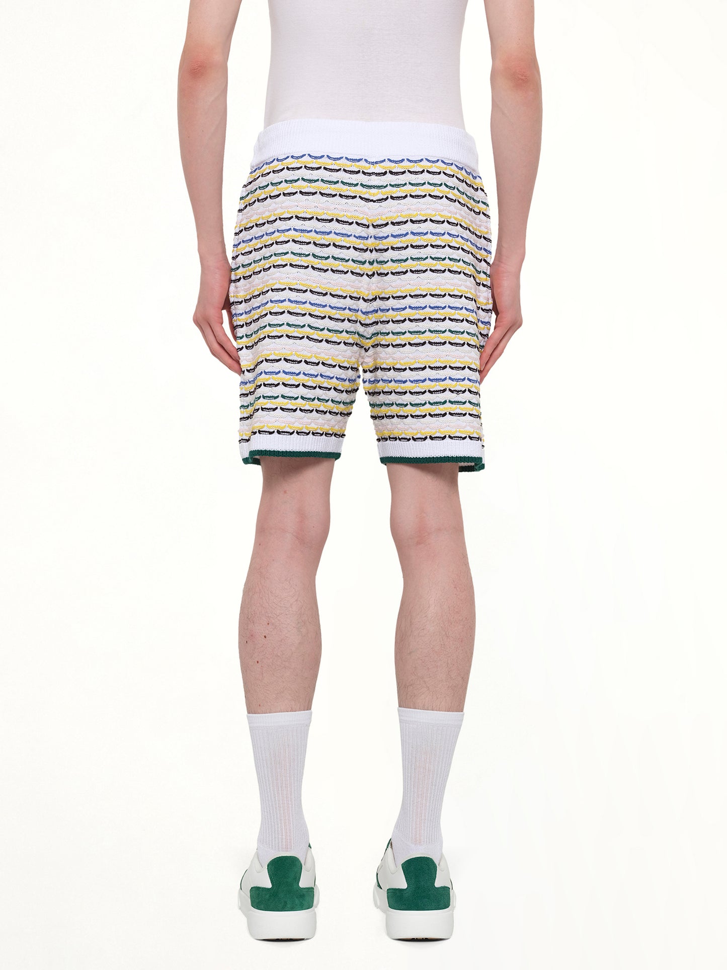 Tuck Stitch Shorts in White