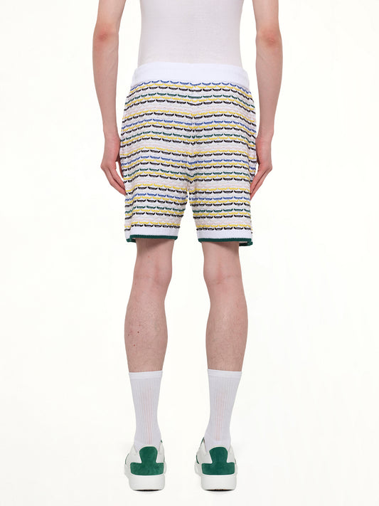 Tuck Stitch Shorts in White