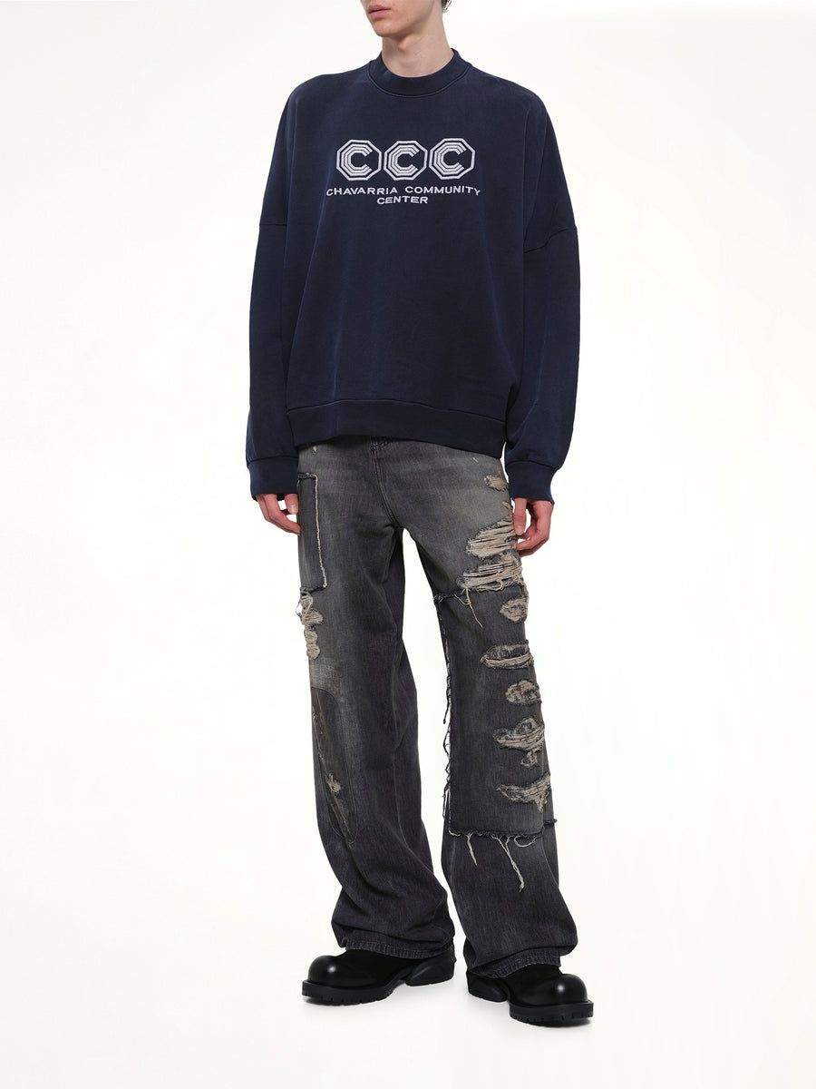 "CCC" Hooligan Sweatshirt in Peacoat