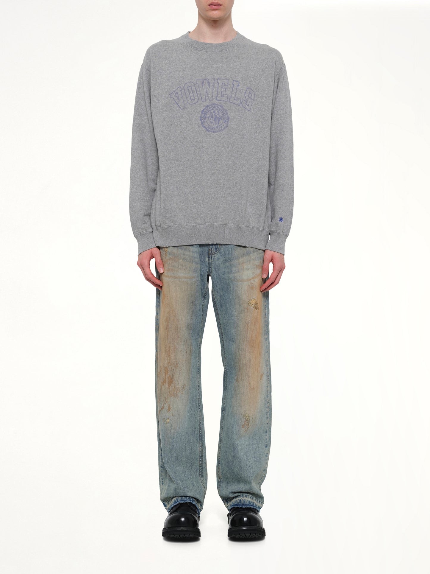 Faded Collegiate Sweatshirt in Grey Heather