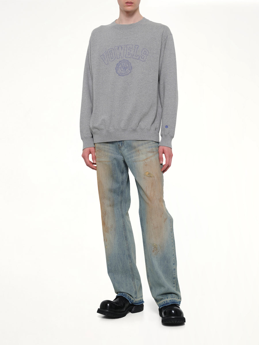 Faded Collegiate Sweatshirt in Grey Heather
