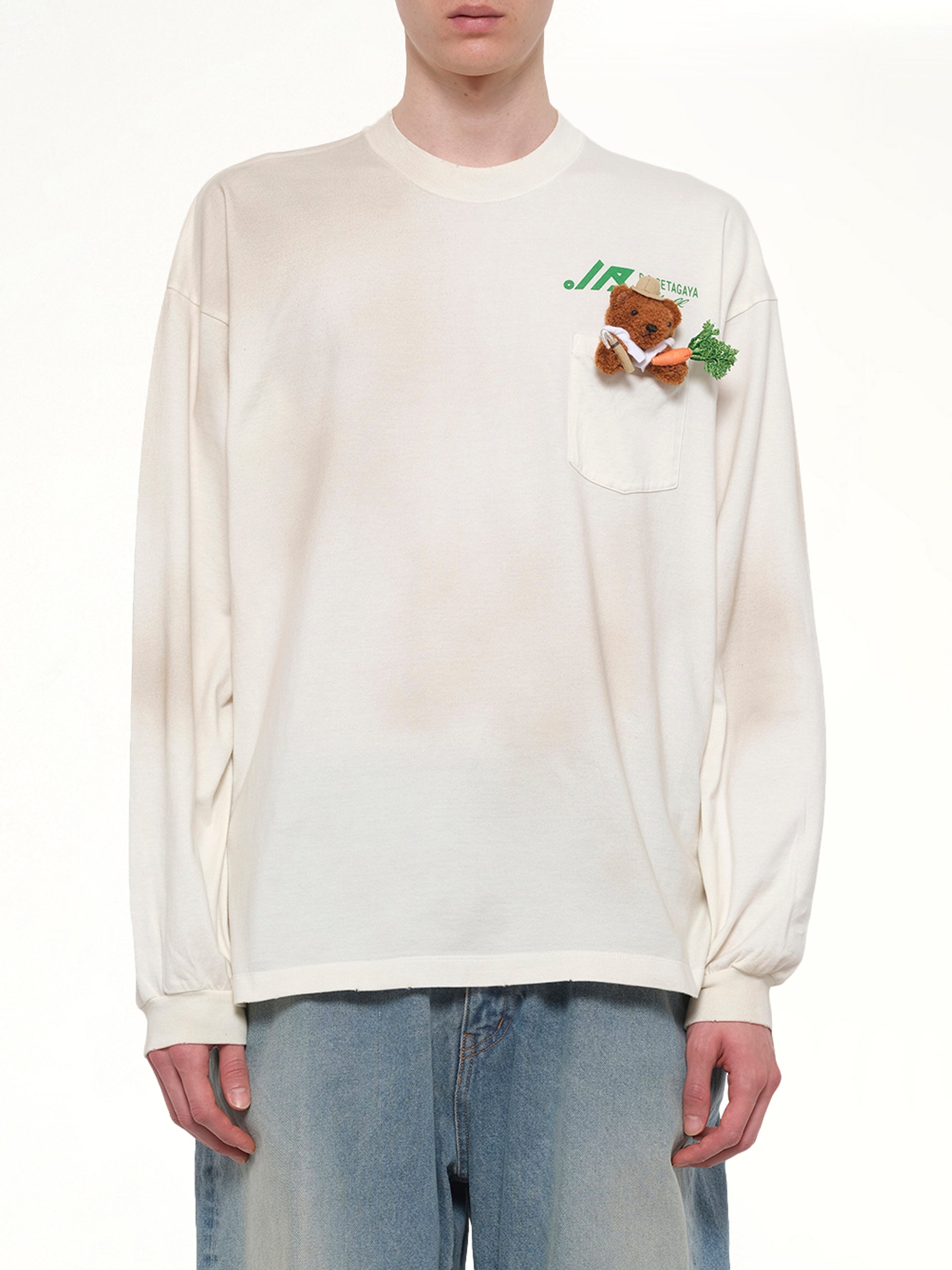 L/S T-Shirt With My Workwear Bear  in White