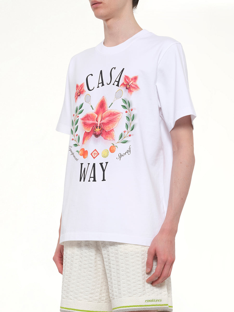 Casa Way Orchid Classic T-Shirt in White