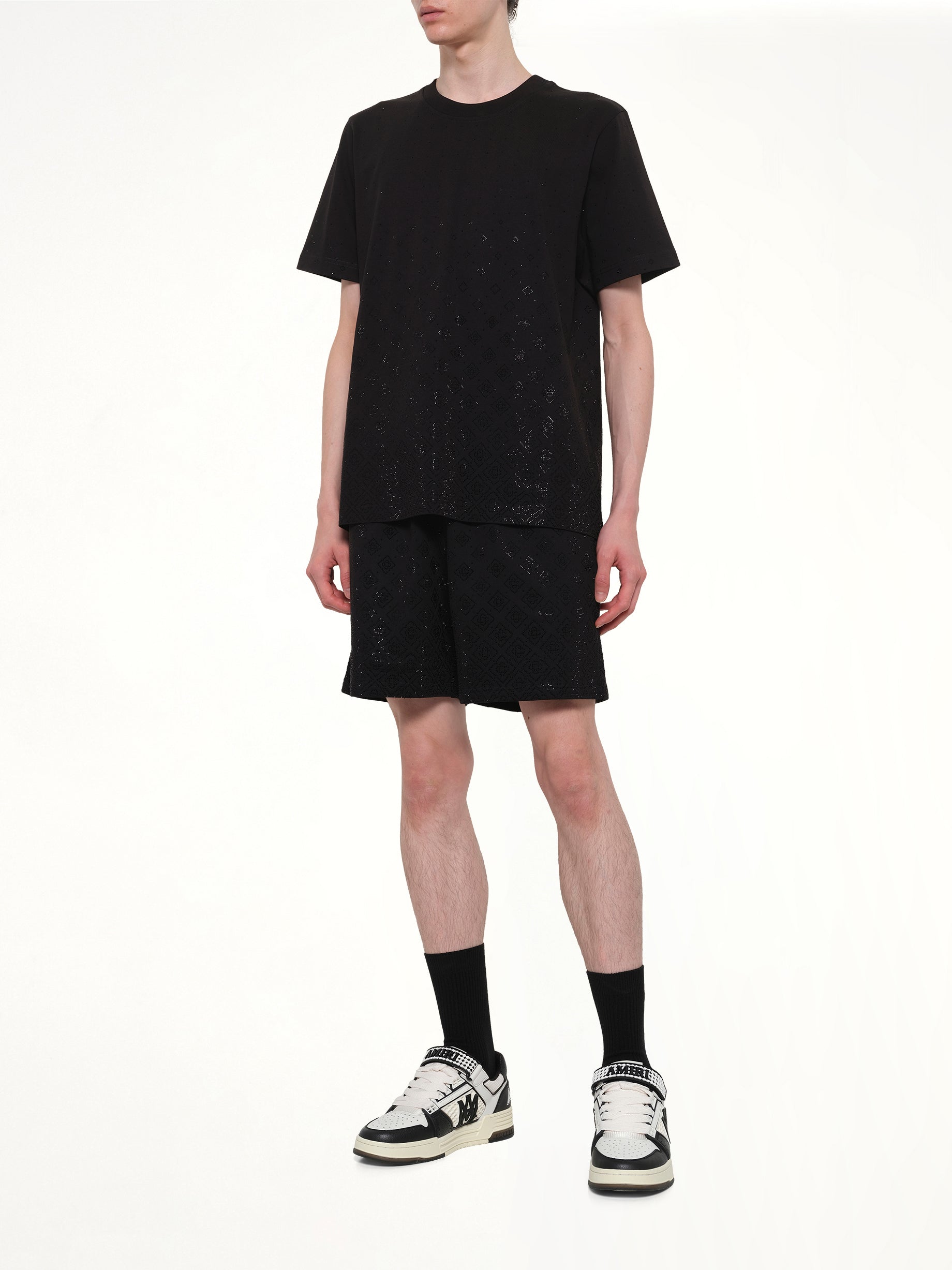 CASABLANCA Crystal Monogram Classic T-Shirt in Black Full Reference from MARAIS