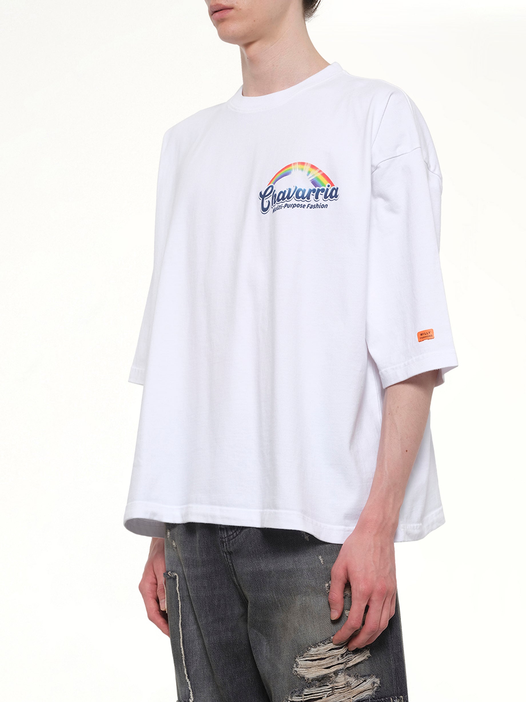 WILLY CHAVARRIA Fabuloso Buffalo T-Shirt in White Side View from MARAIS