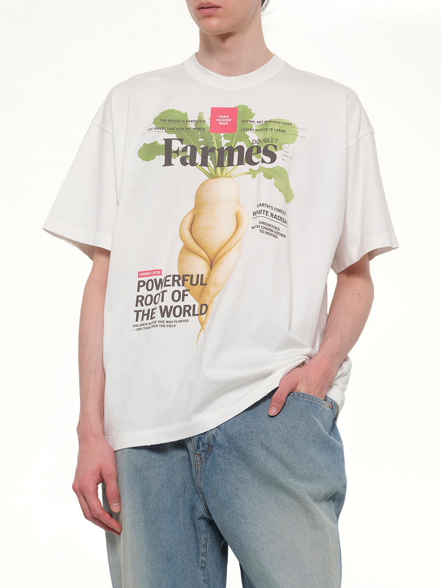 Farmes Magazine Cover T-Shirt in White