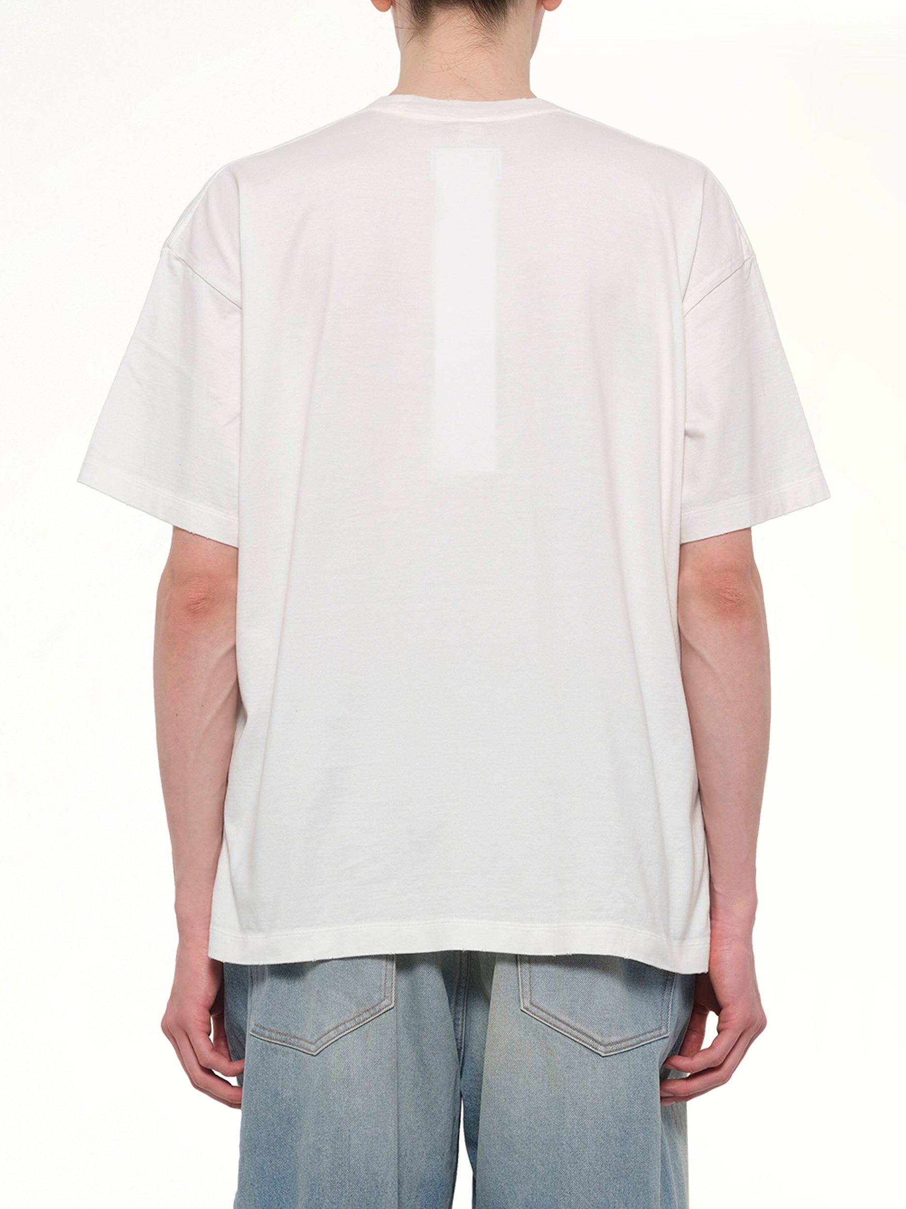 DOUBLET Farmes Magazine Cover T-Shirt in White Back View from MARAIS