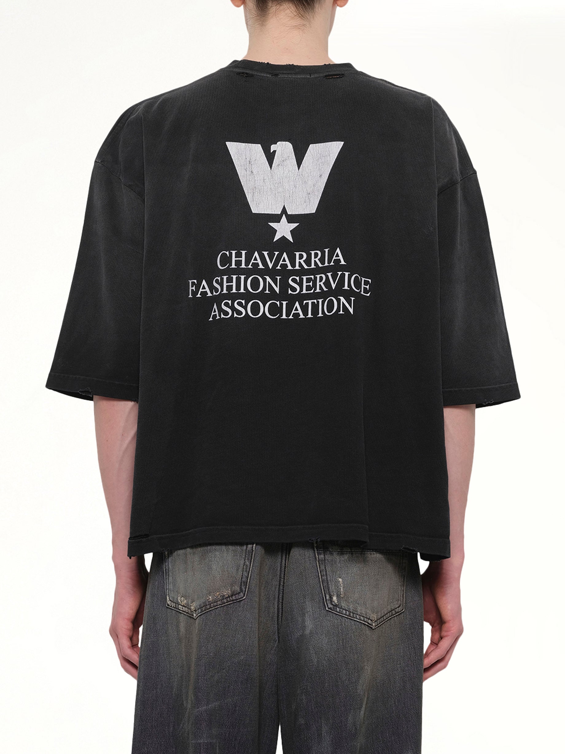 WILLY CHAVARRIA Fashion Service Association Buffalo T-Shirt in Black Back View from MARAIS