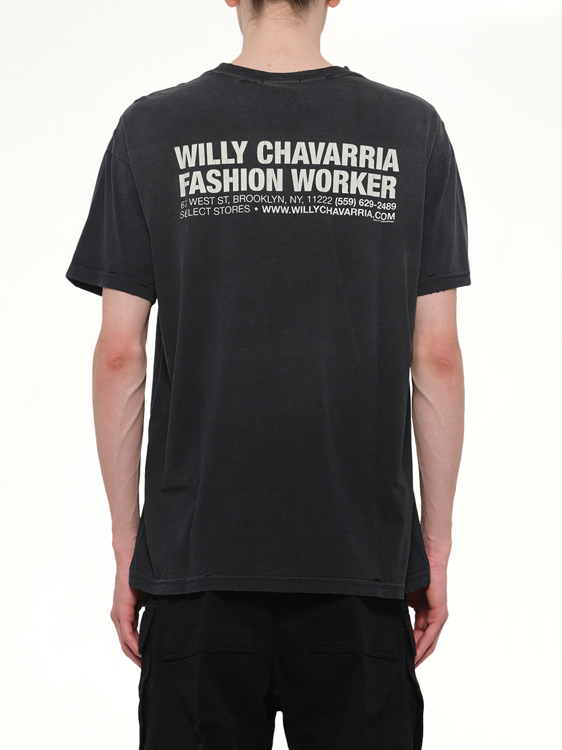 WILLY CHAVARRIA Fashion Worker Easy T-Shirt in Black Back View from MARAIS