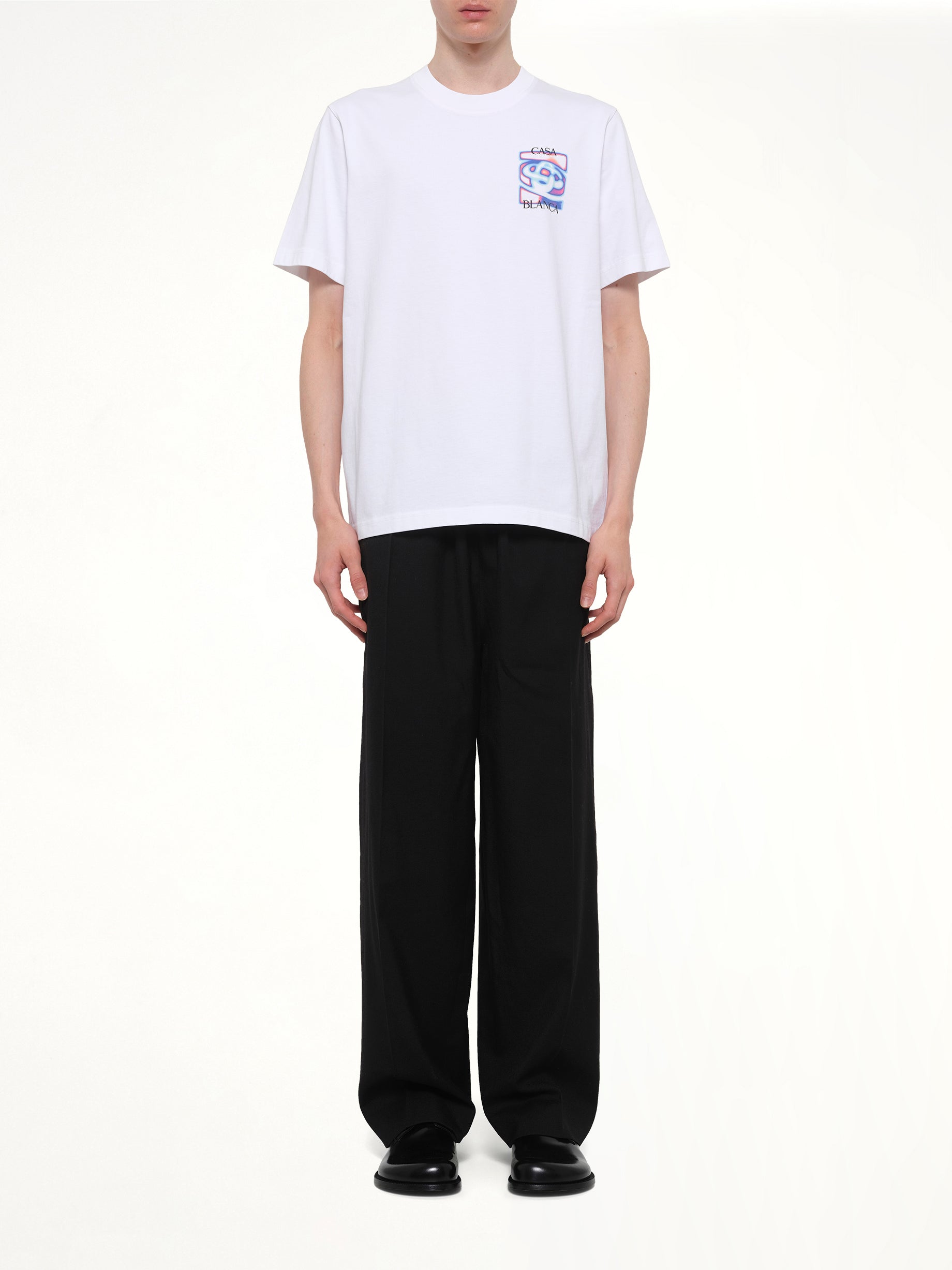 CASABLANCA Heat Map Classic T-Shirt in White Model View from MARAIS