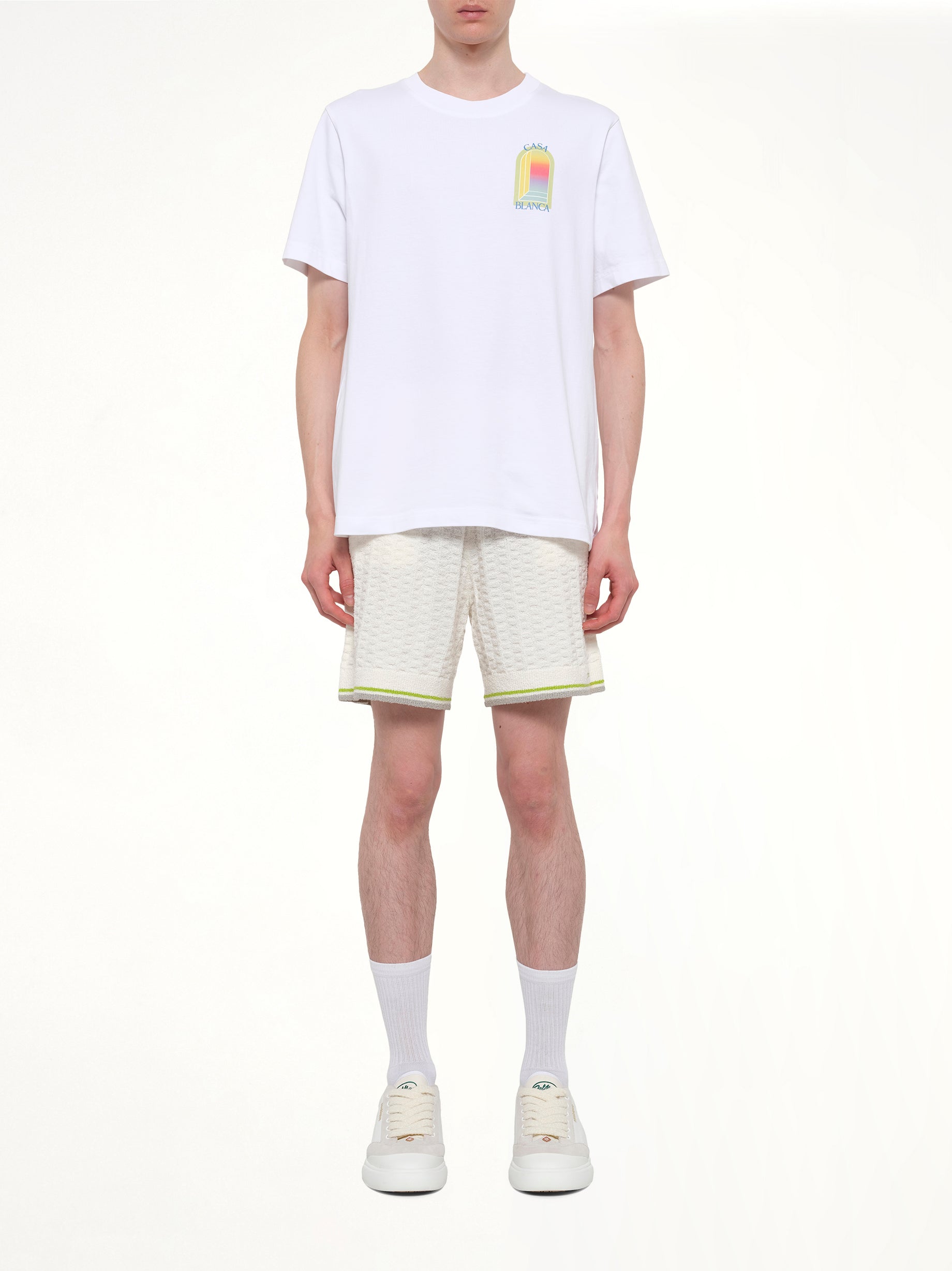 CASABLANCA L'Arche Classic T-Shirt in White Model View from MARAIS