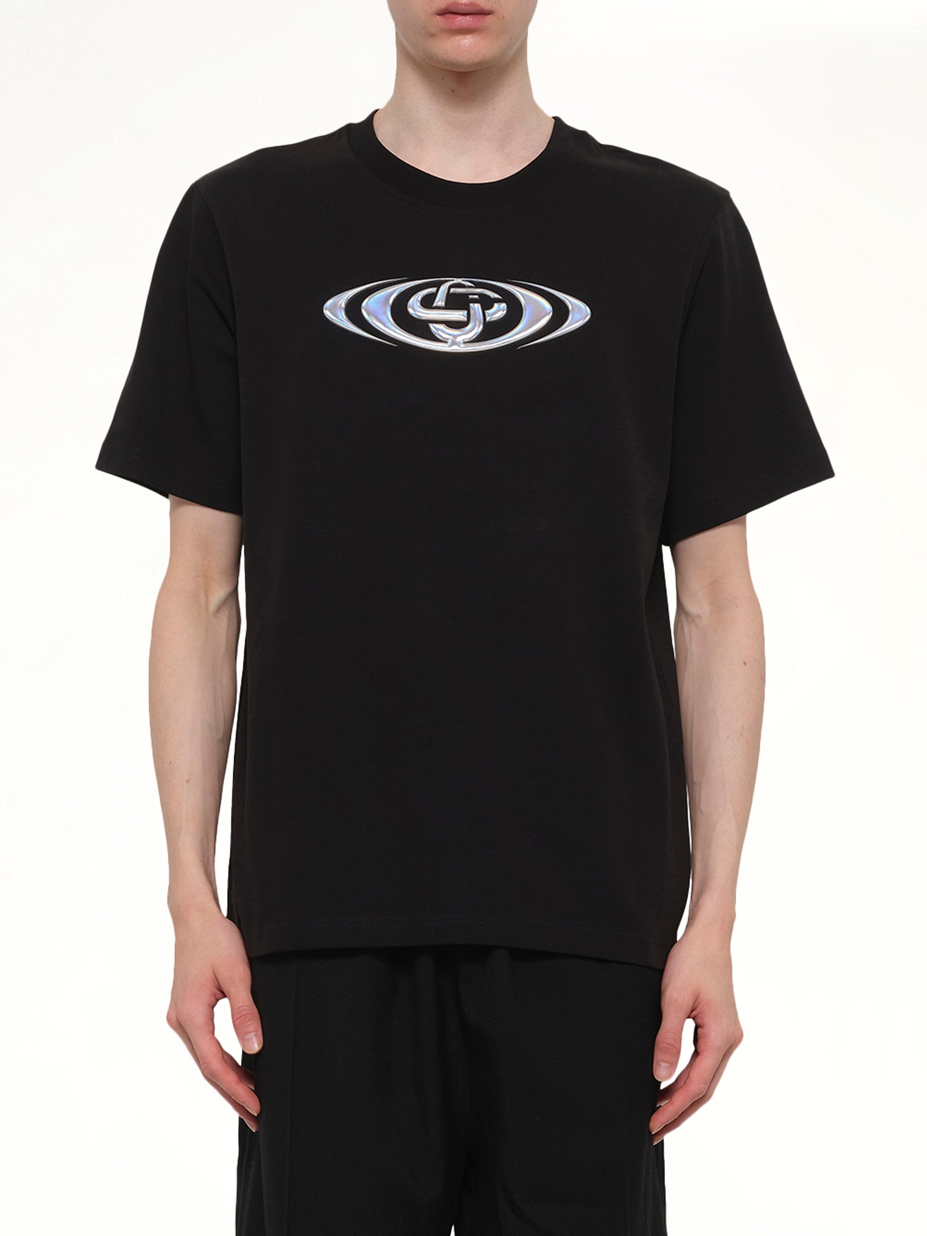 Warped Logo Classic T-Shirt in Black