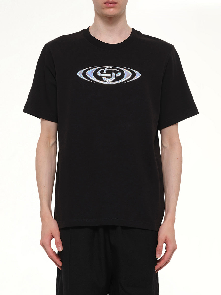 Warped Logo Classic T-Shirt in Black