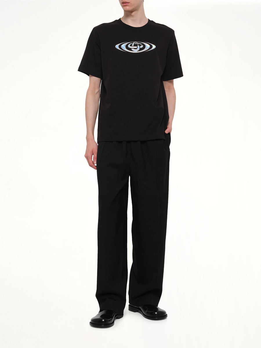 Warped Logo Classic T-Shirt in Black