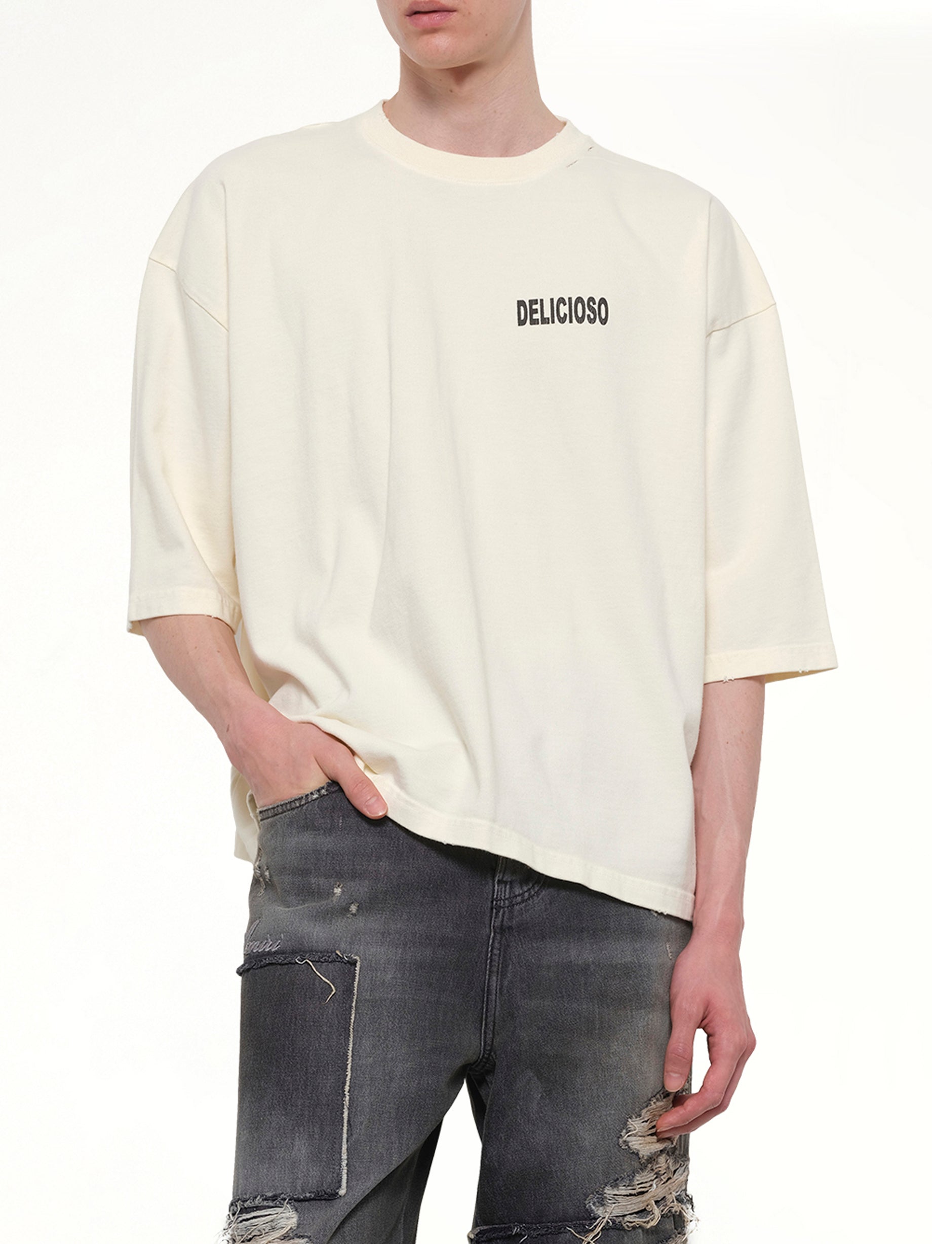 WILLY CHAVARRIA Willy's Taco Shop Buffalo T-Shirt in White Detail Shot from MARAIS