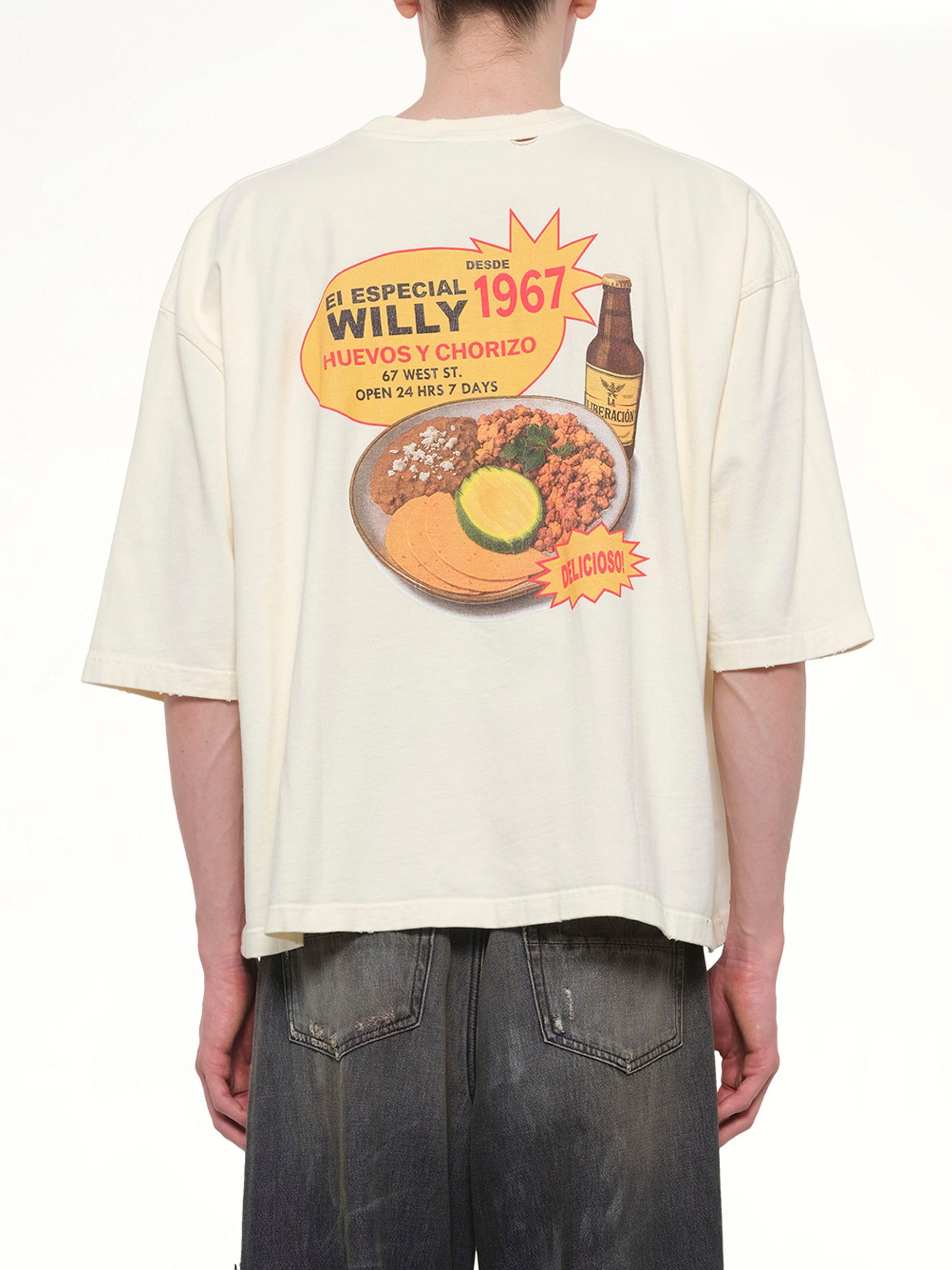 WILLY CHAVARRIA Willy's Taco Shop Buffalo T-Shirt in White Back View from MARAIS