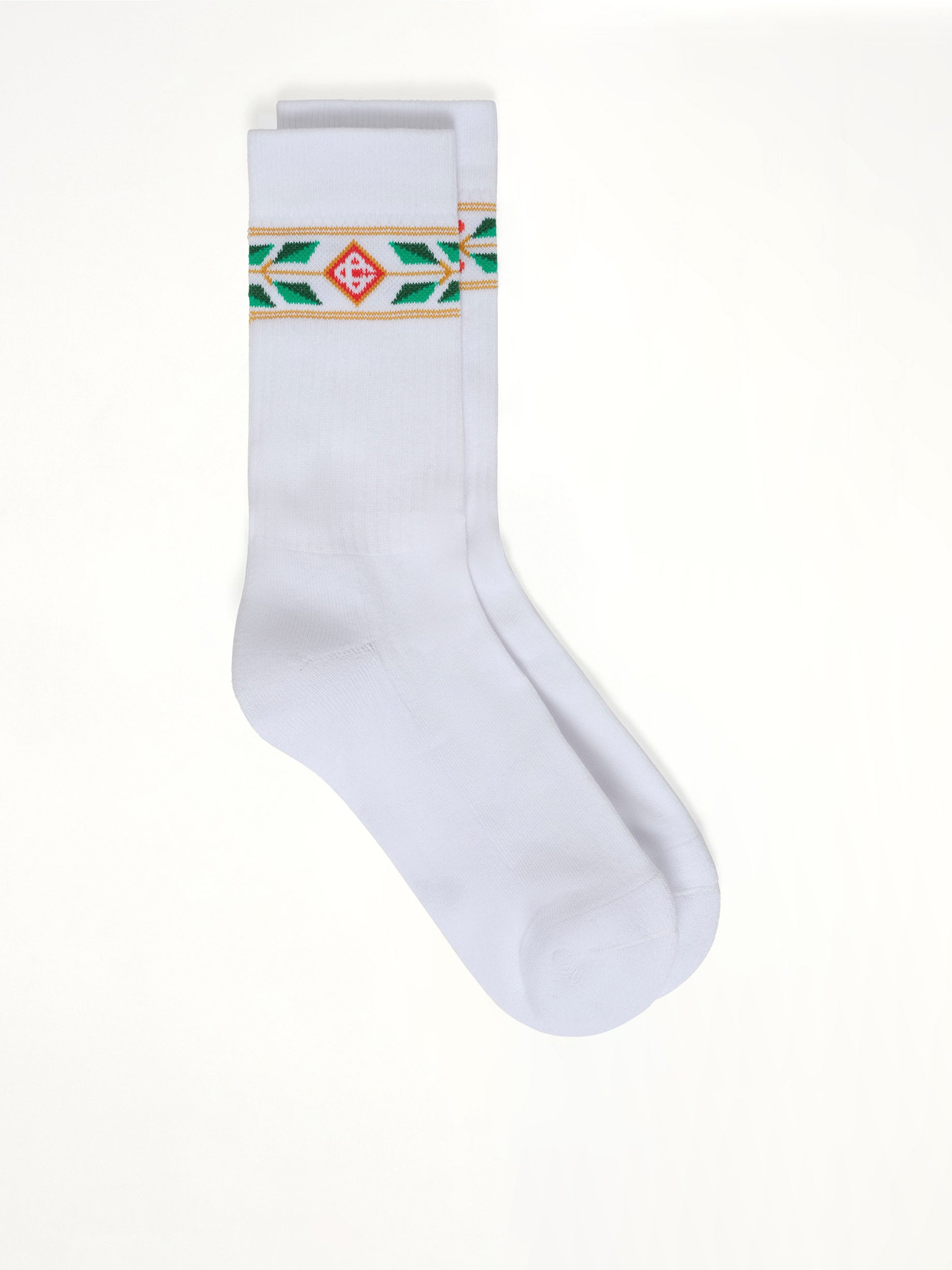 Laurel Ribbed Sports Socks in White