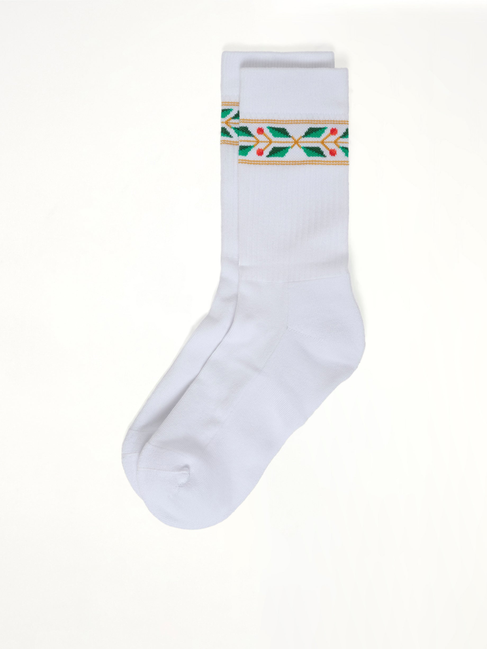CASABLANCA Laurel Ribbed Sports Socks in White from MARAIS