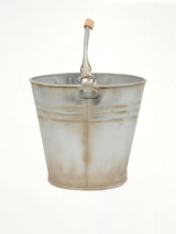 Bucket-Shaped Leather Bag in Silver