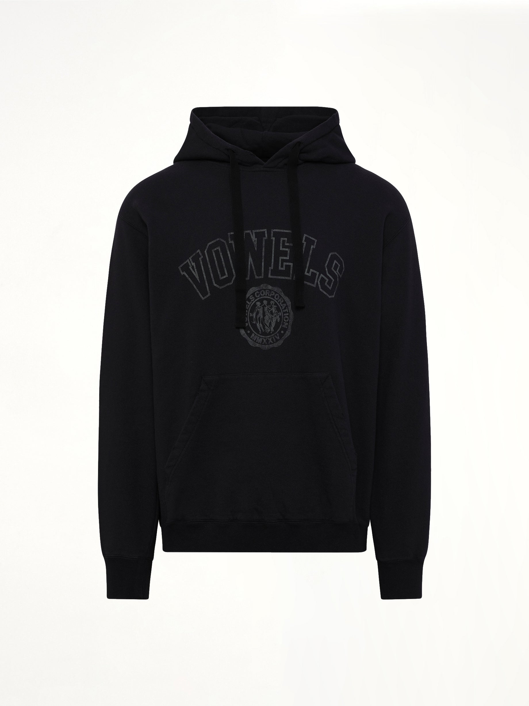 Faded Collegiate Hoodie in Black