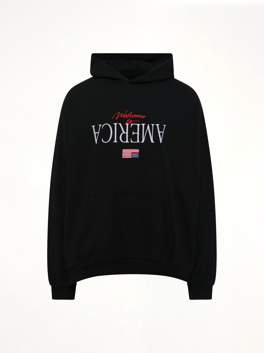 Welcome To America Hooligan Hoodie in Black