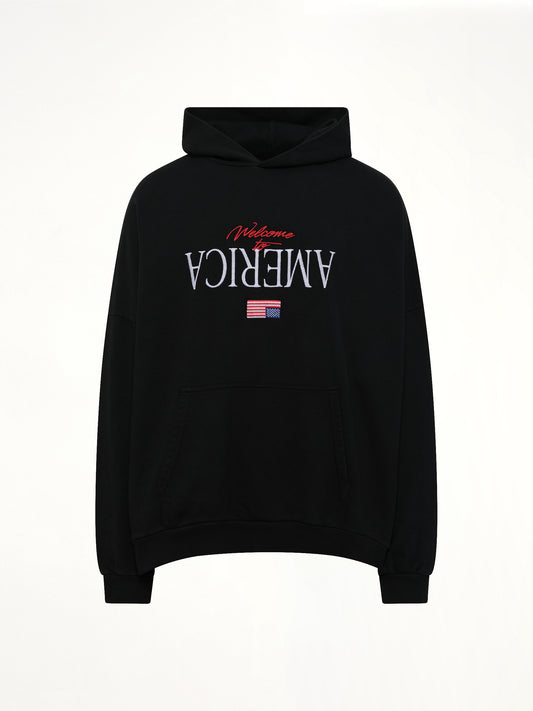 Welcome To America Hooligan Hoodie in Black