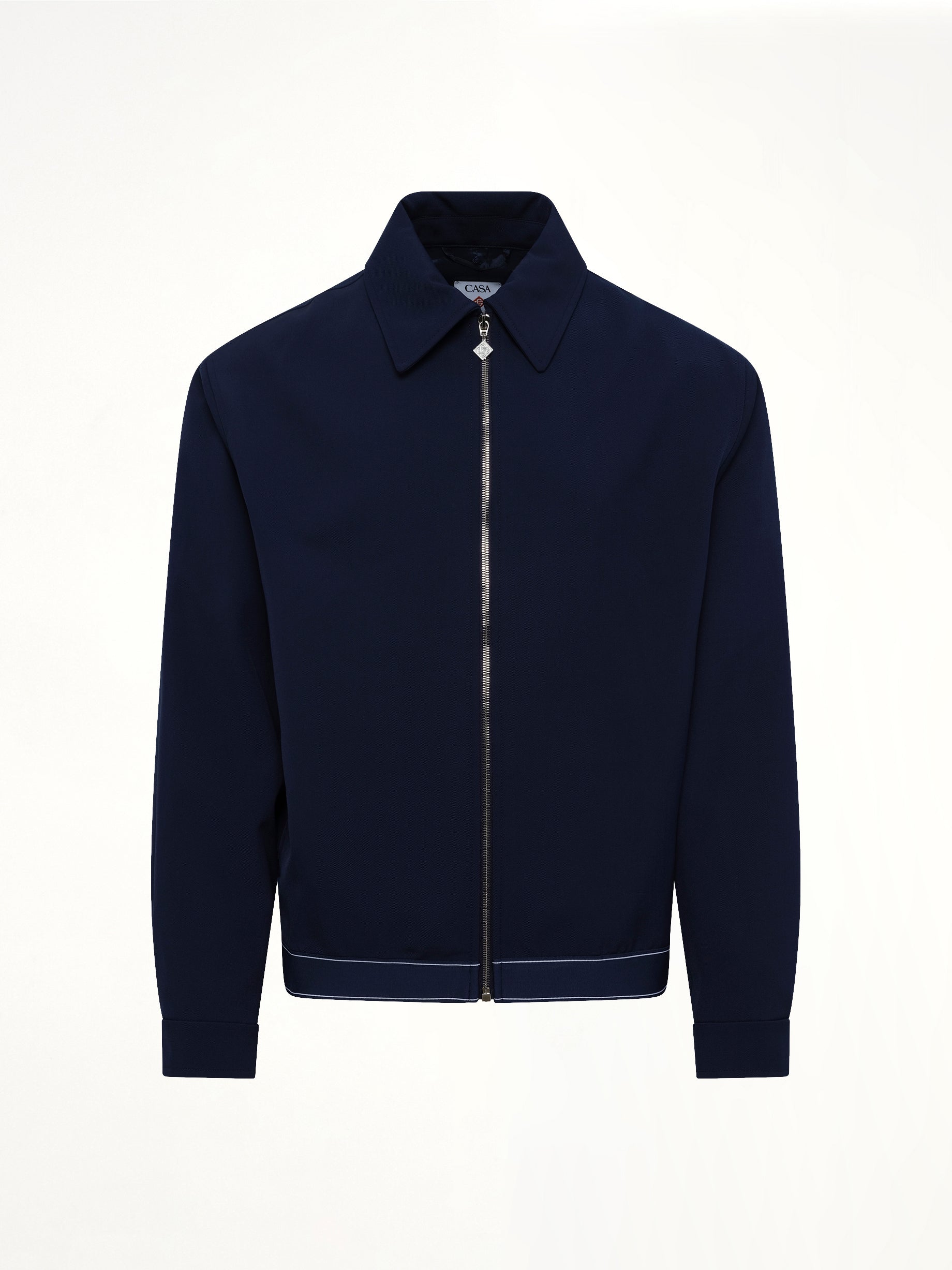 CASABLANCA Wool Sports Jacket in Navy Product Photo from MARAIS