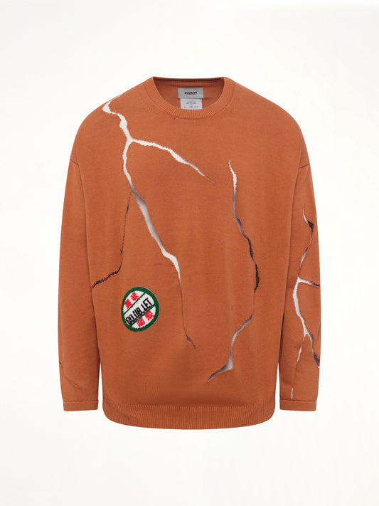 Cracked Egg Knit Pullover in Brown