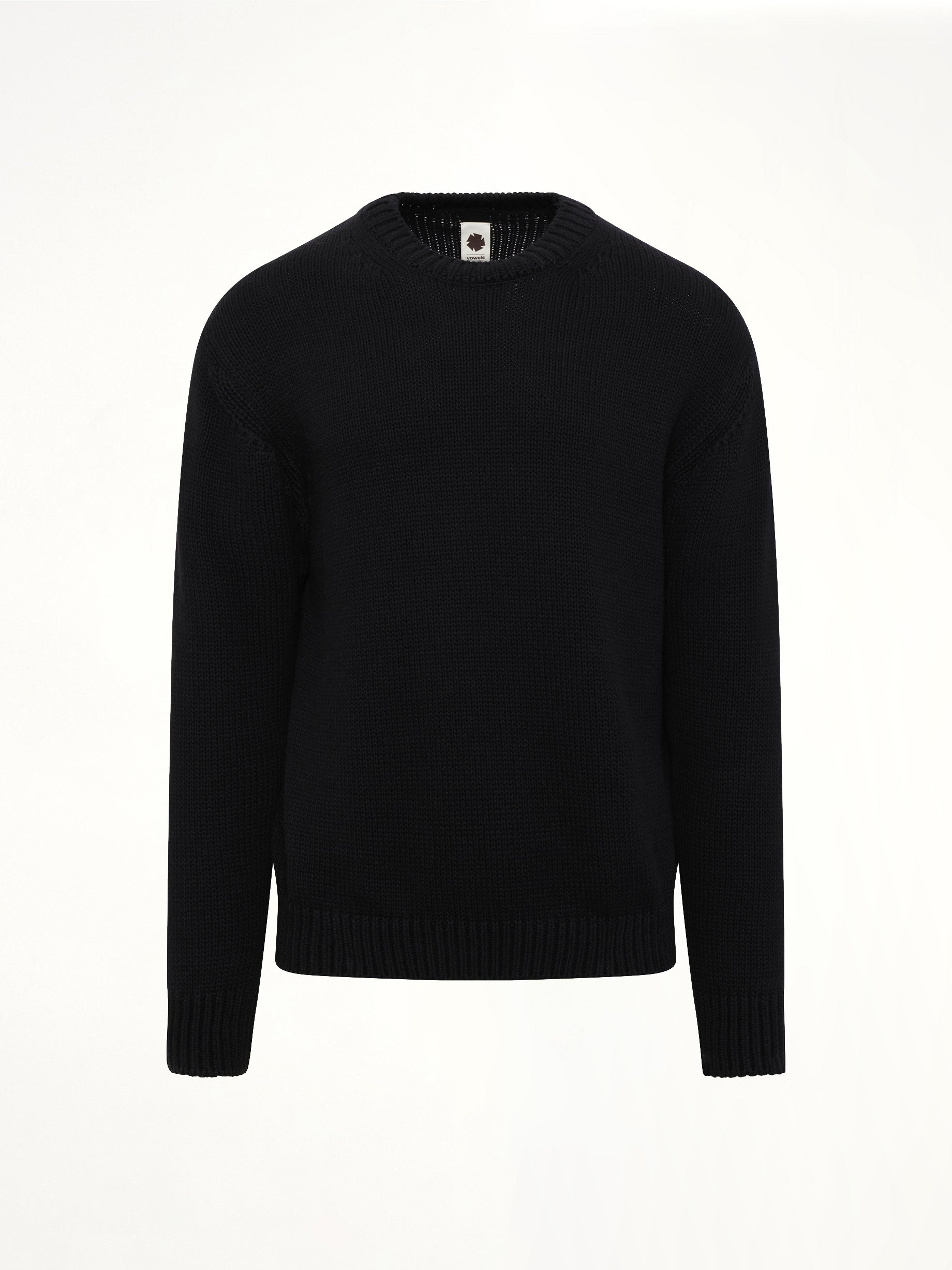 VOWELS Crewneck in Black Product Photo from MARAIS
