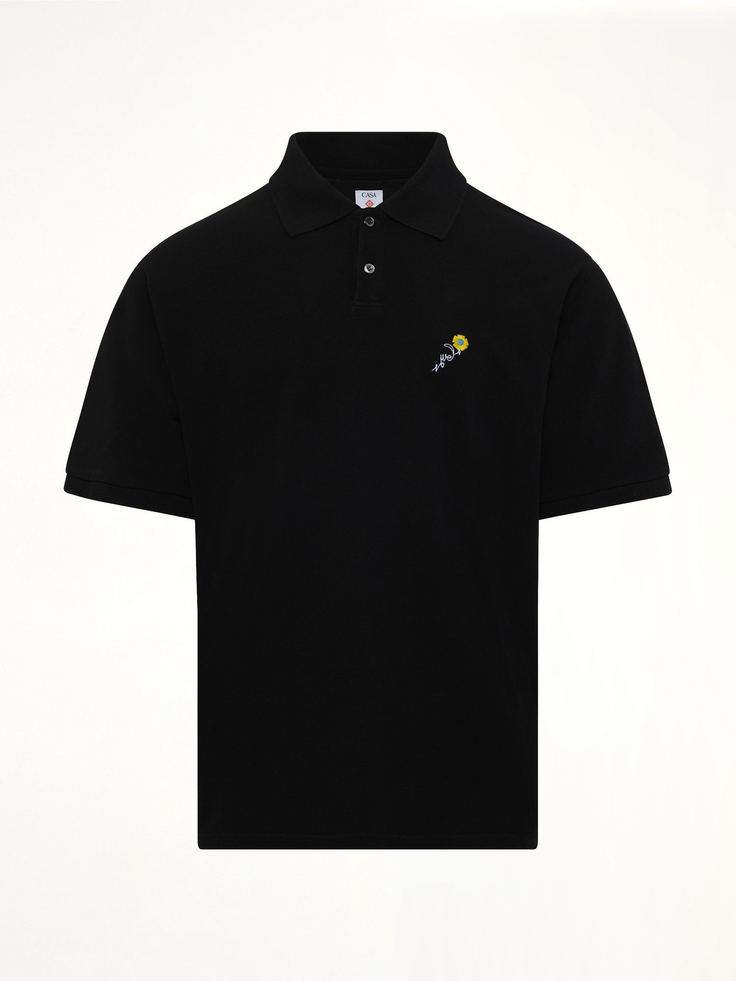 S/S Pique Polo in Black