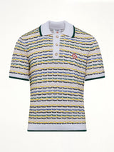 Tuck Stitch Polo Shirt in White