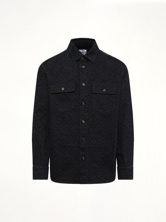 Laser Monogram Denim Shirt in Black