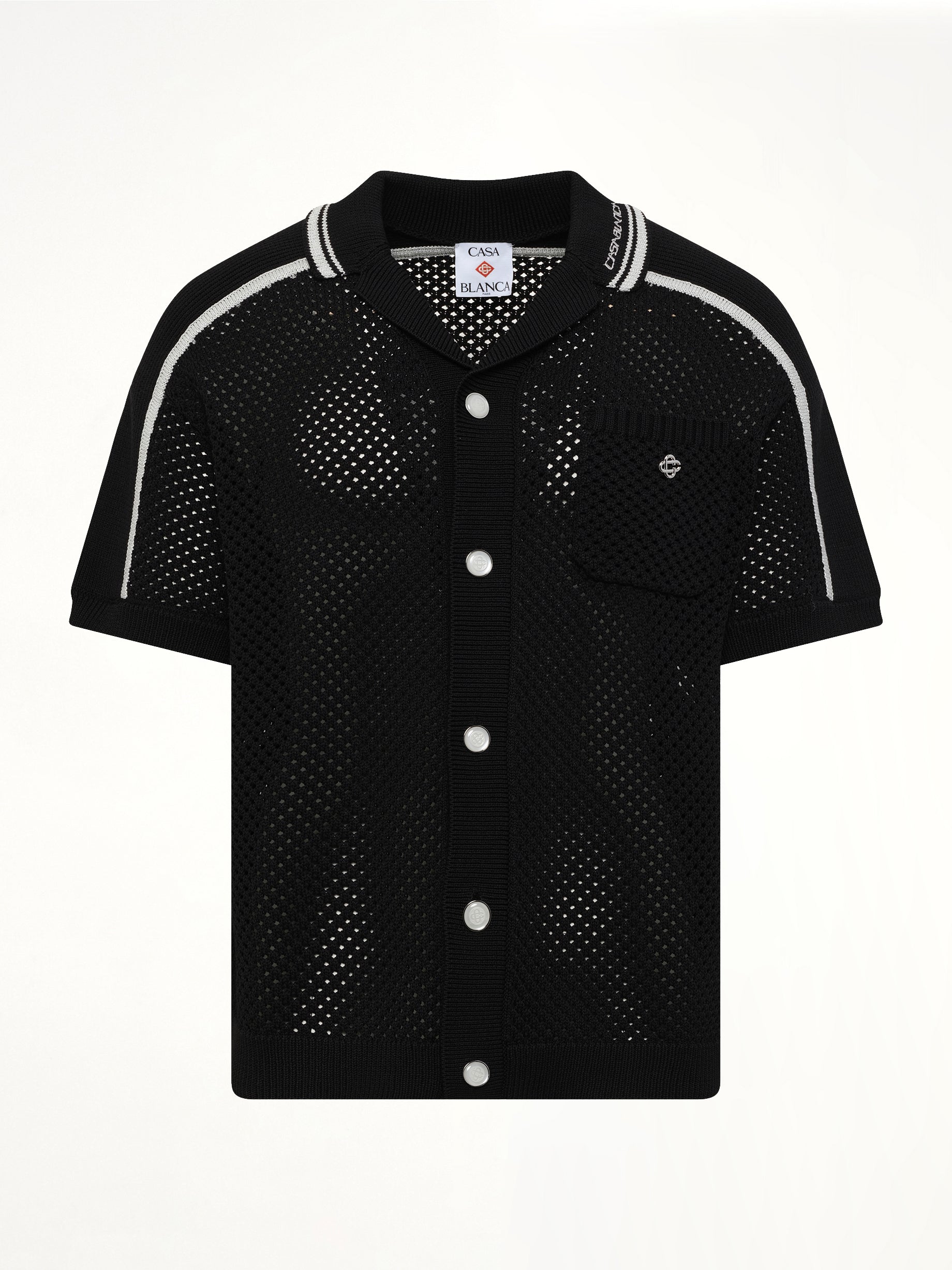 CASABLANCA , Casablanca Mesh Shirt in Black Product Photo from MARAIS
