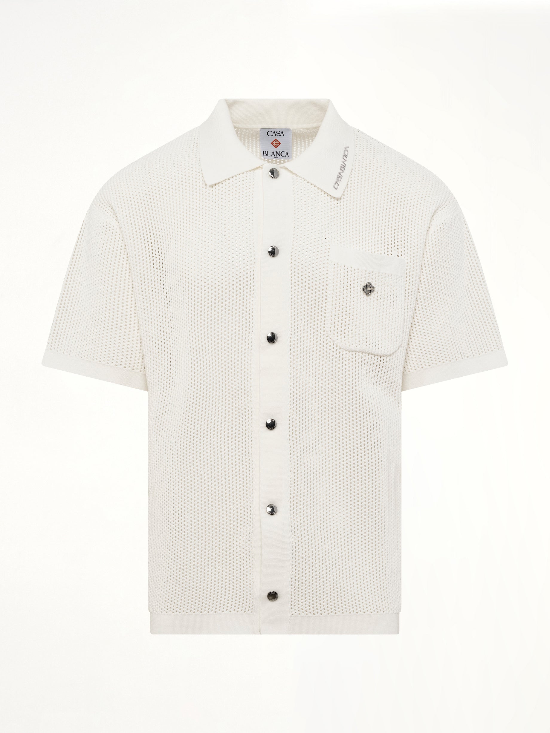 CASABLANCA Mesh Shirt in White Product Photo from MARAIS
