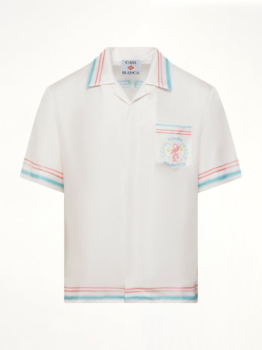 Dance Joy Cuban Collar SS Shirt in White