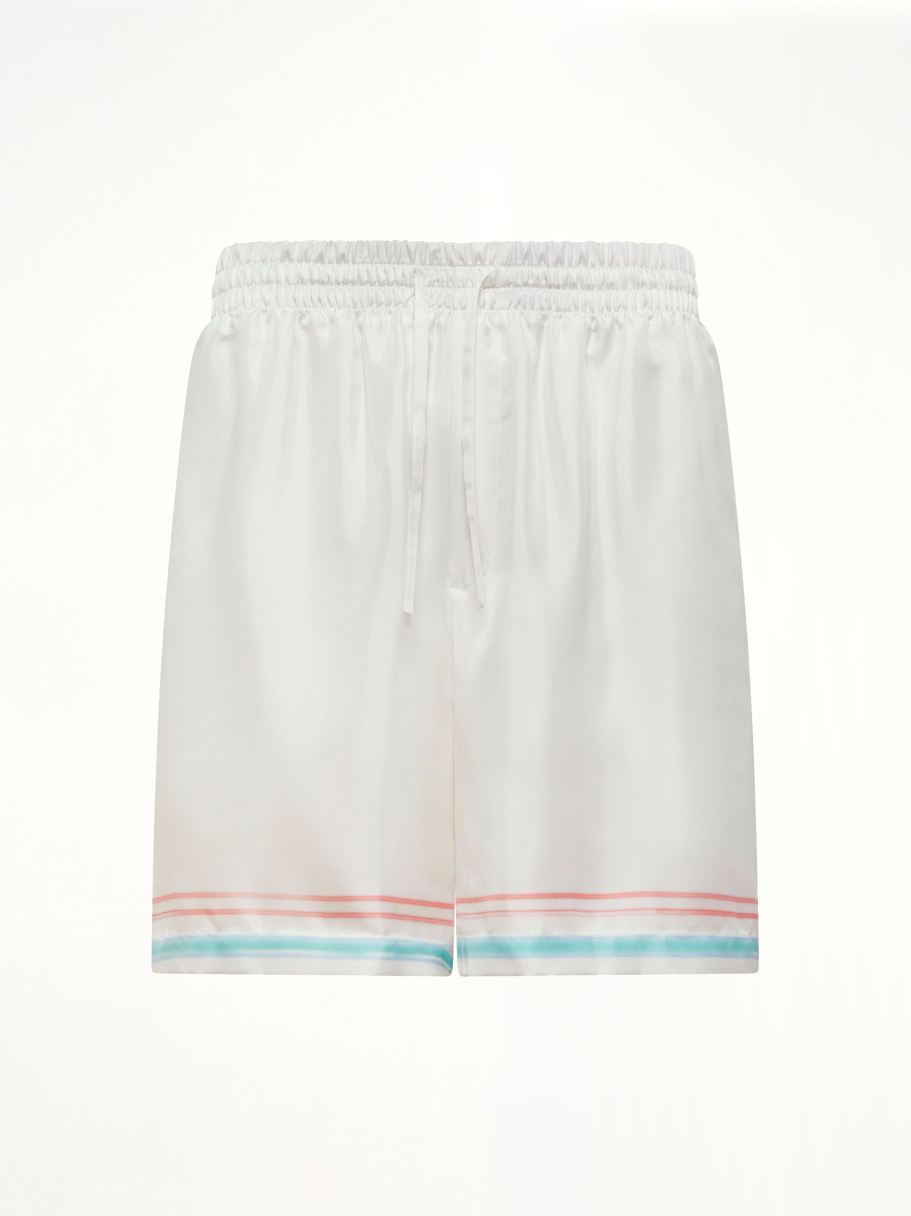 CASABLANCA Dance Joy Silk Shorts in White Product Photo from MARAIS