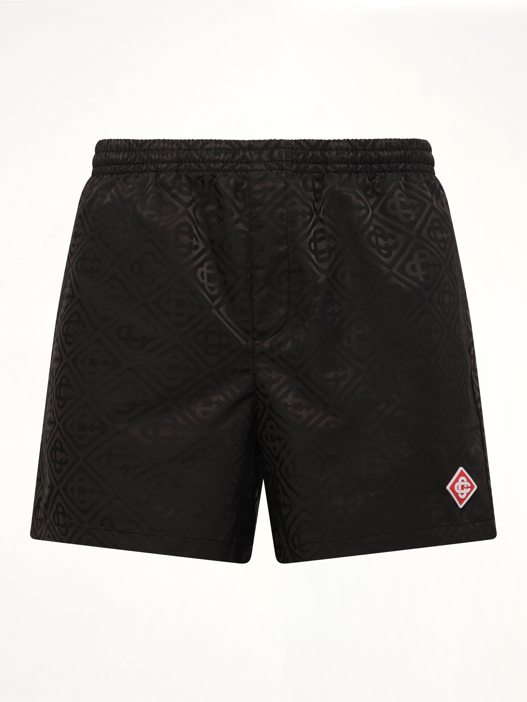 CASABLANCA Jacquard Swim Shorts in Black Product Photo from MARAIS