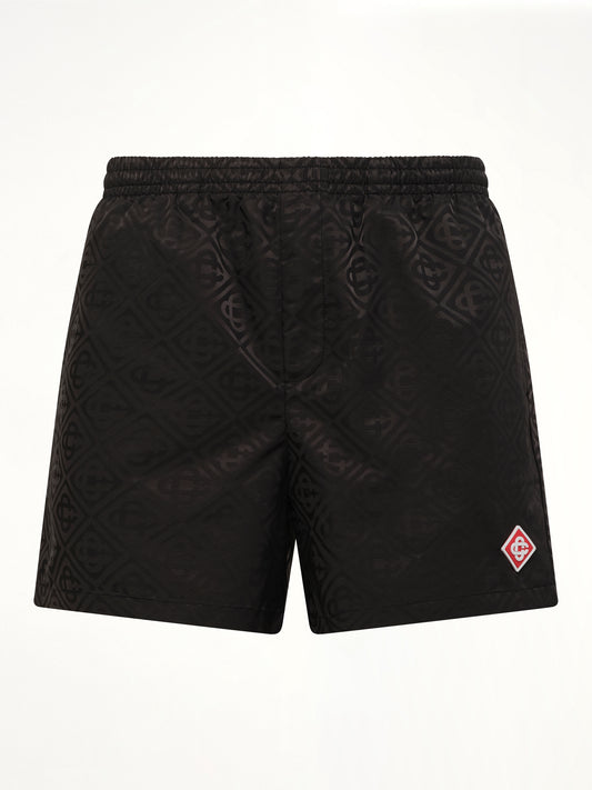 Jacquard Swim Shorts in Black