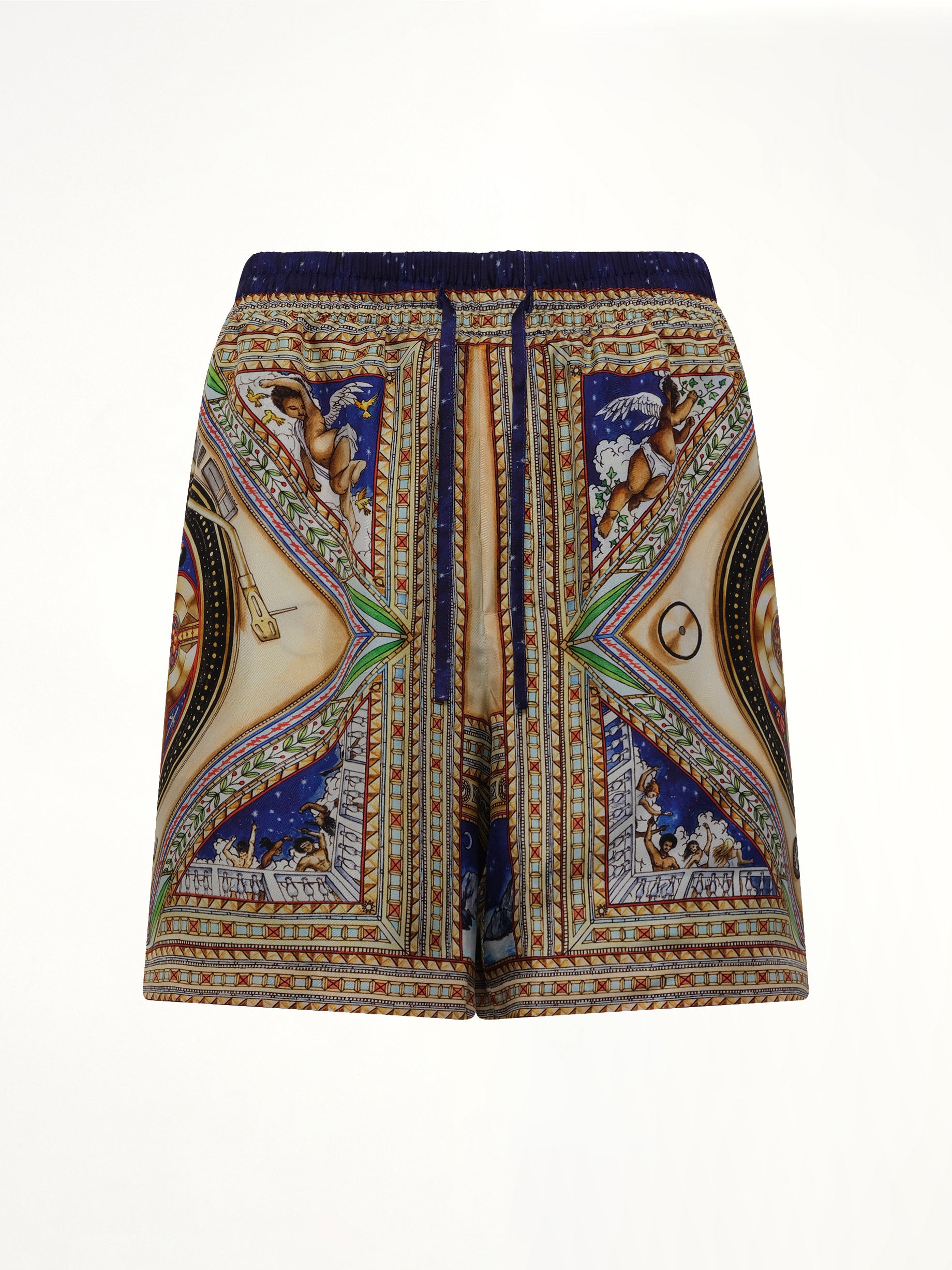 CASABLANCA Plafond Orne De Musique Silk Shorts in Multicolour Product Photo from MARAIS