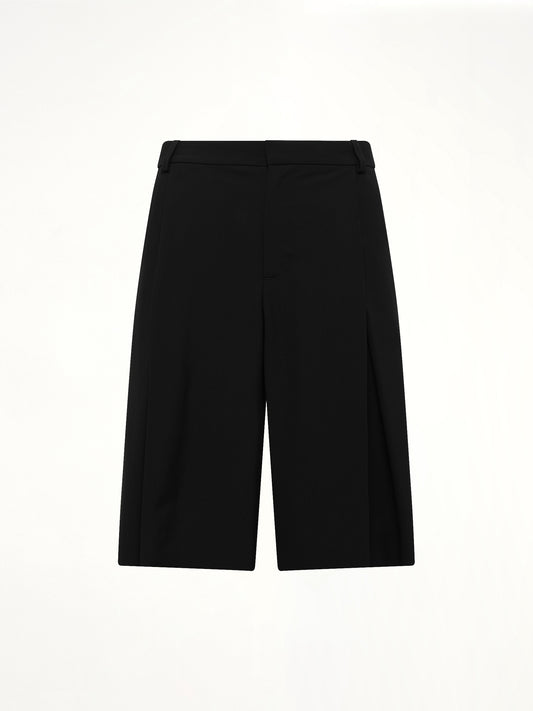 Pleated Baggy Shorts in Black