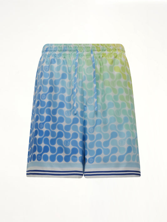 Tennis Tile Silk Shorts in Multicolour