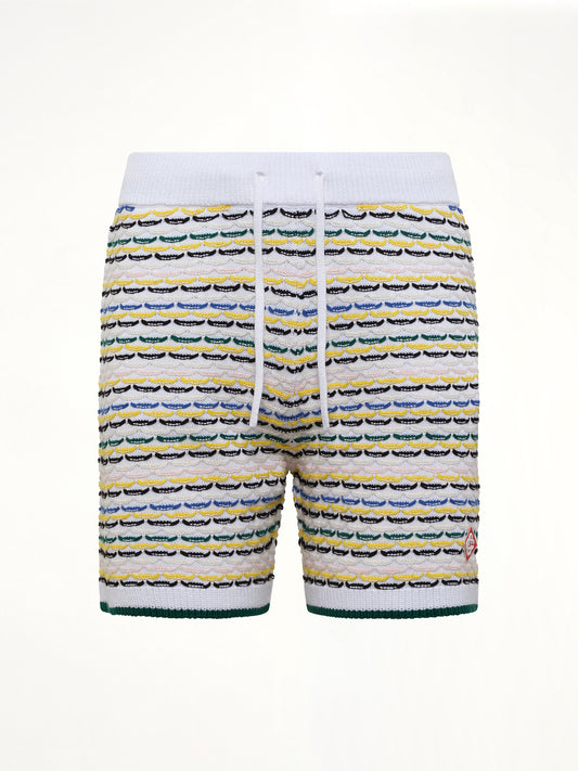 Tuck Stitch Shorts in White