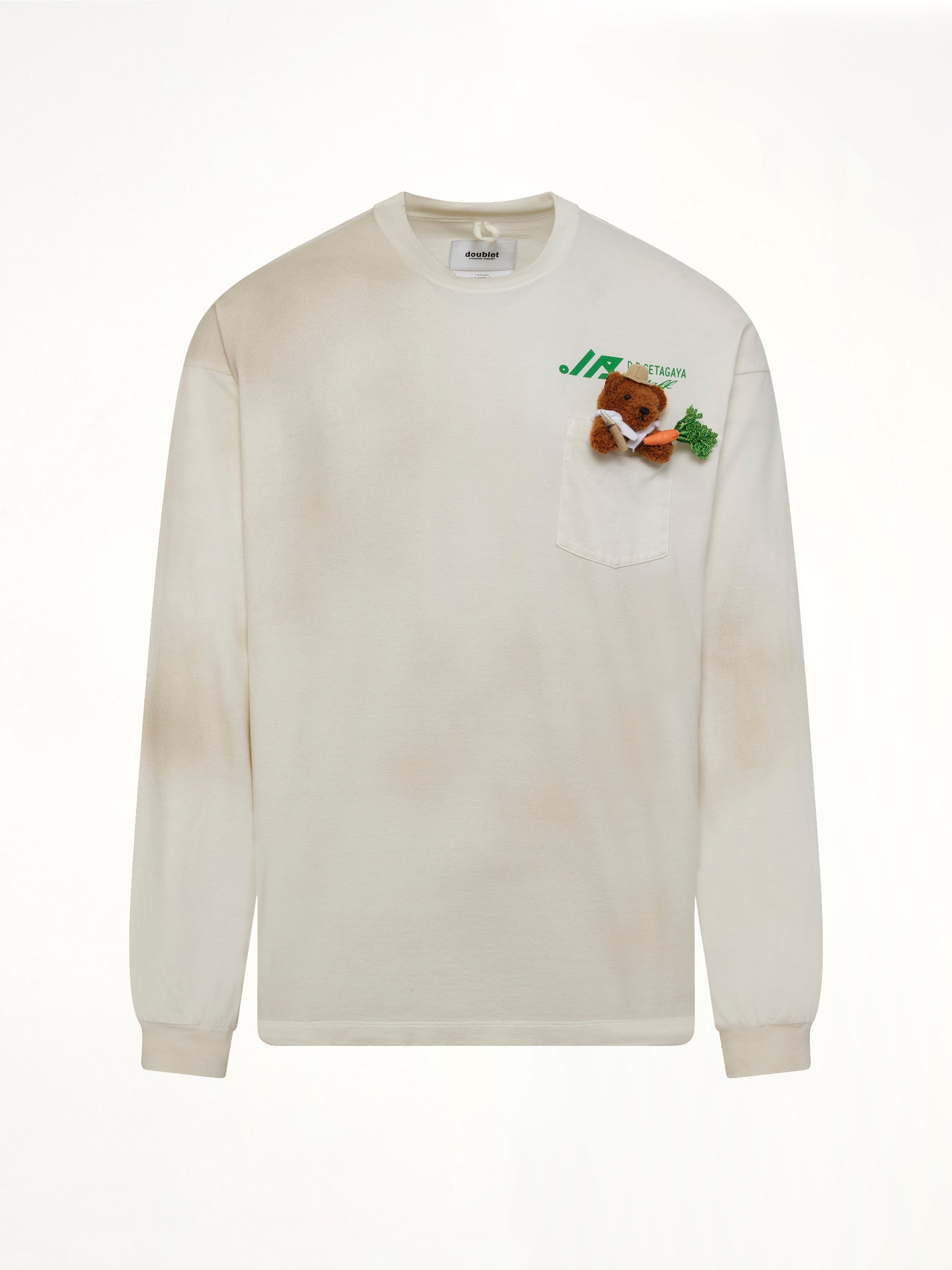 DOUBLET L/S T-Shirt With My Workwear Bear in White Product Photo from MARAIS