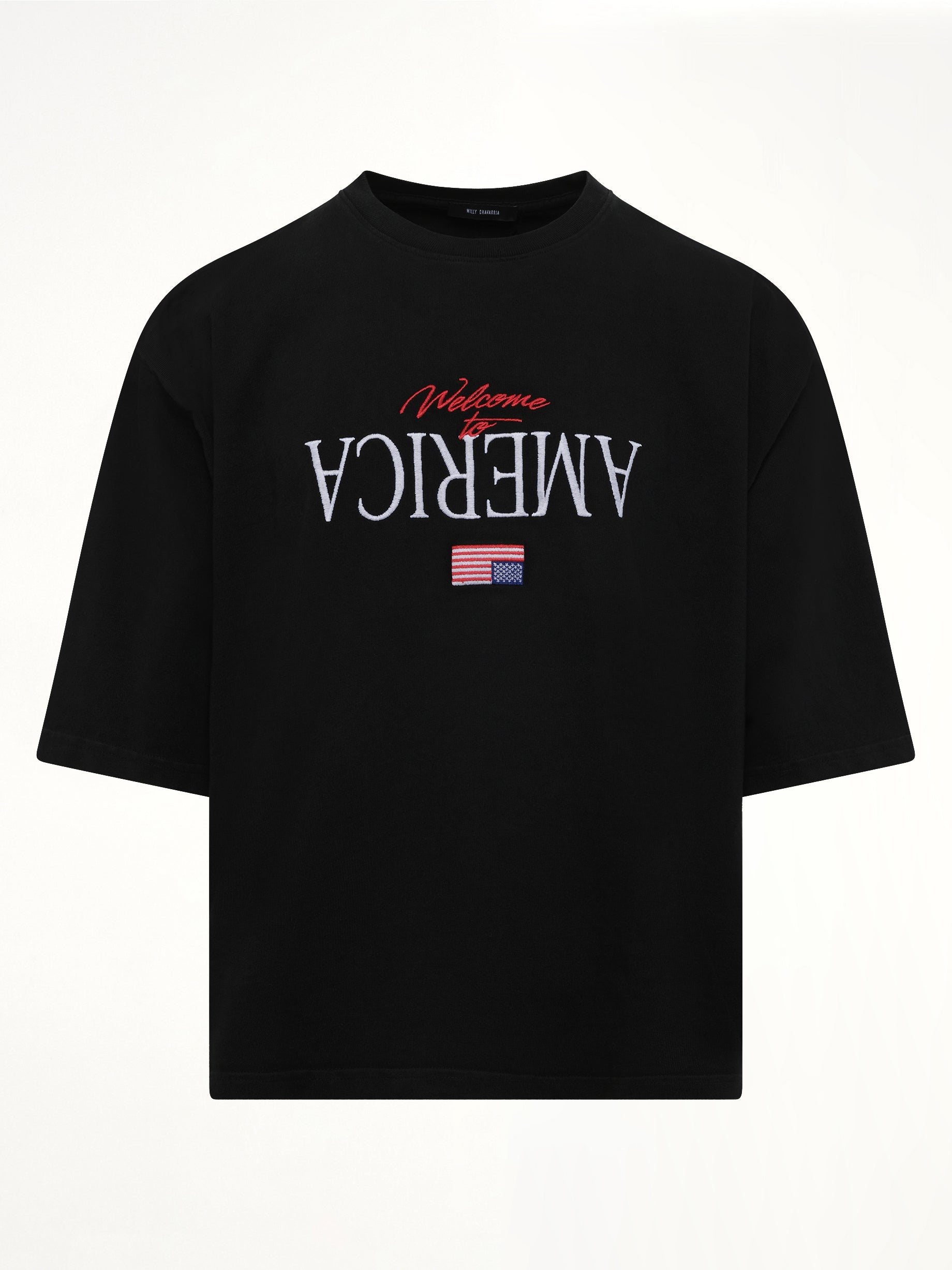WILLY CHAVARRIA Welcome To America Buffalo T-Shirt in Black Product Photo from MARAIS