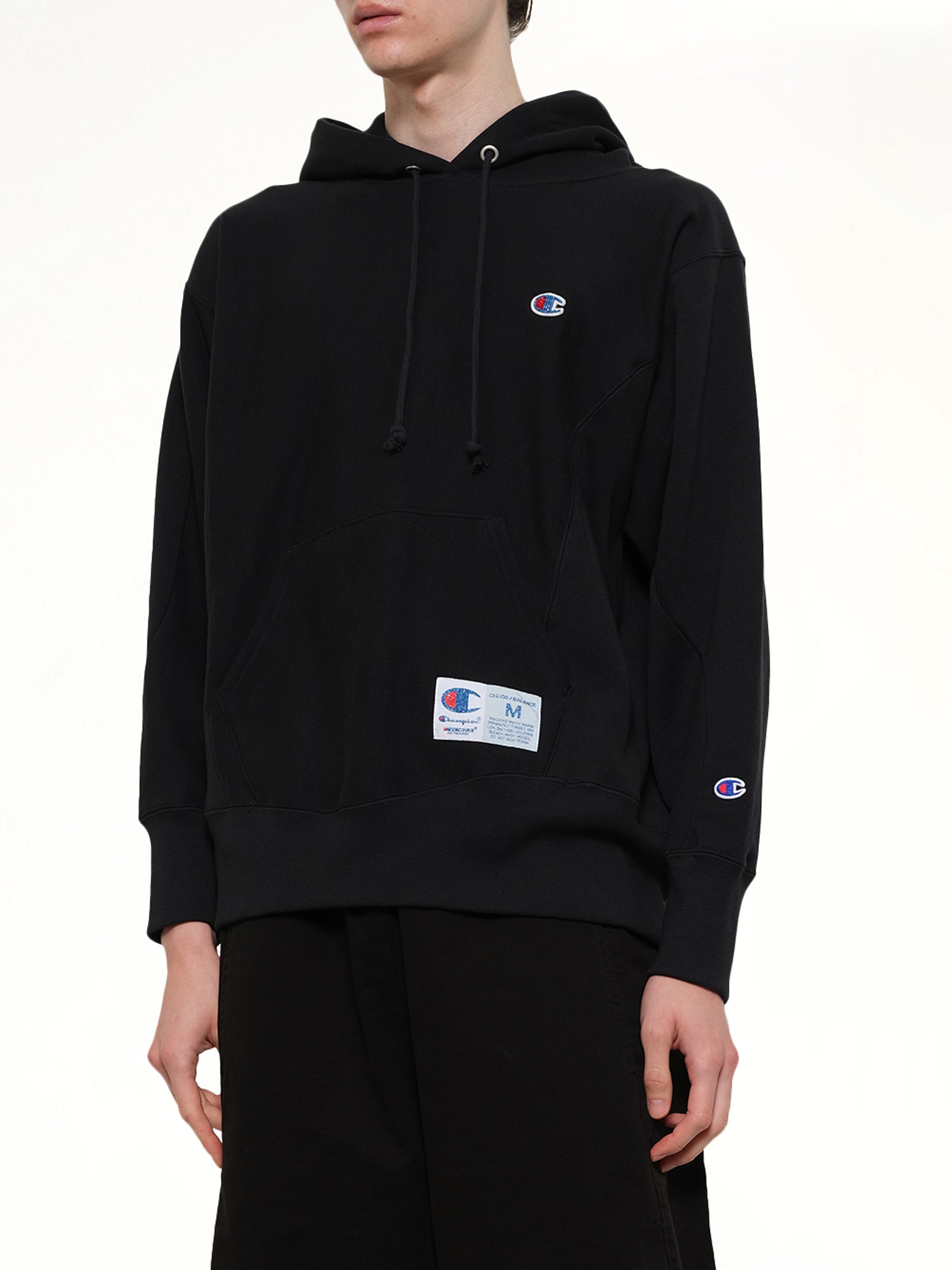 UNDERCOVER Champion x UC Hoodie in Black Detail Shot from MARAIS