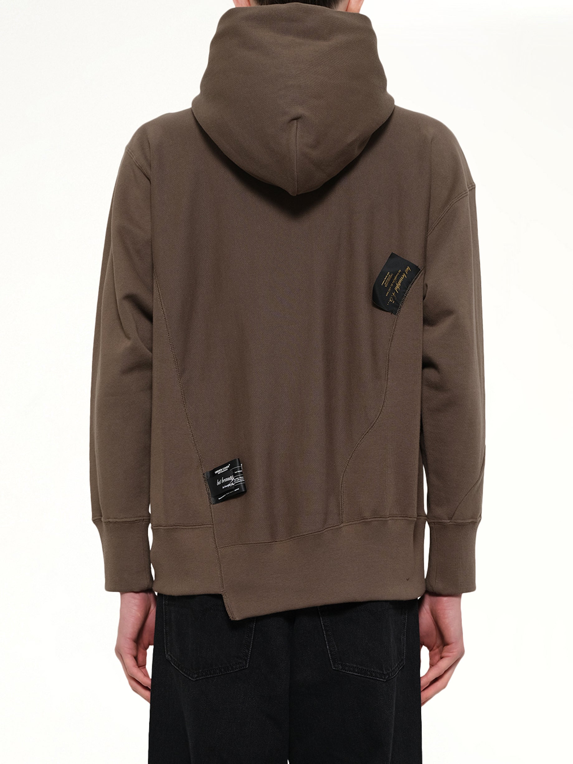 UNDERCOVER Champion x UC Hoodie in Khaki Gray Back View from MARAIS