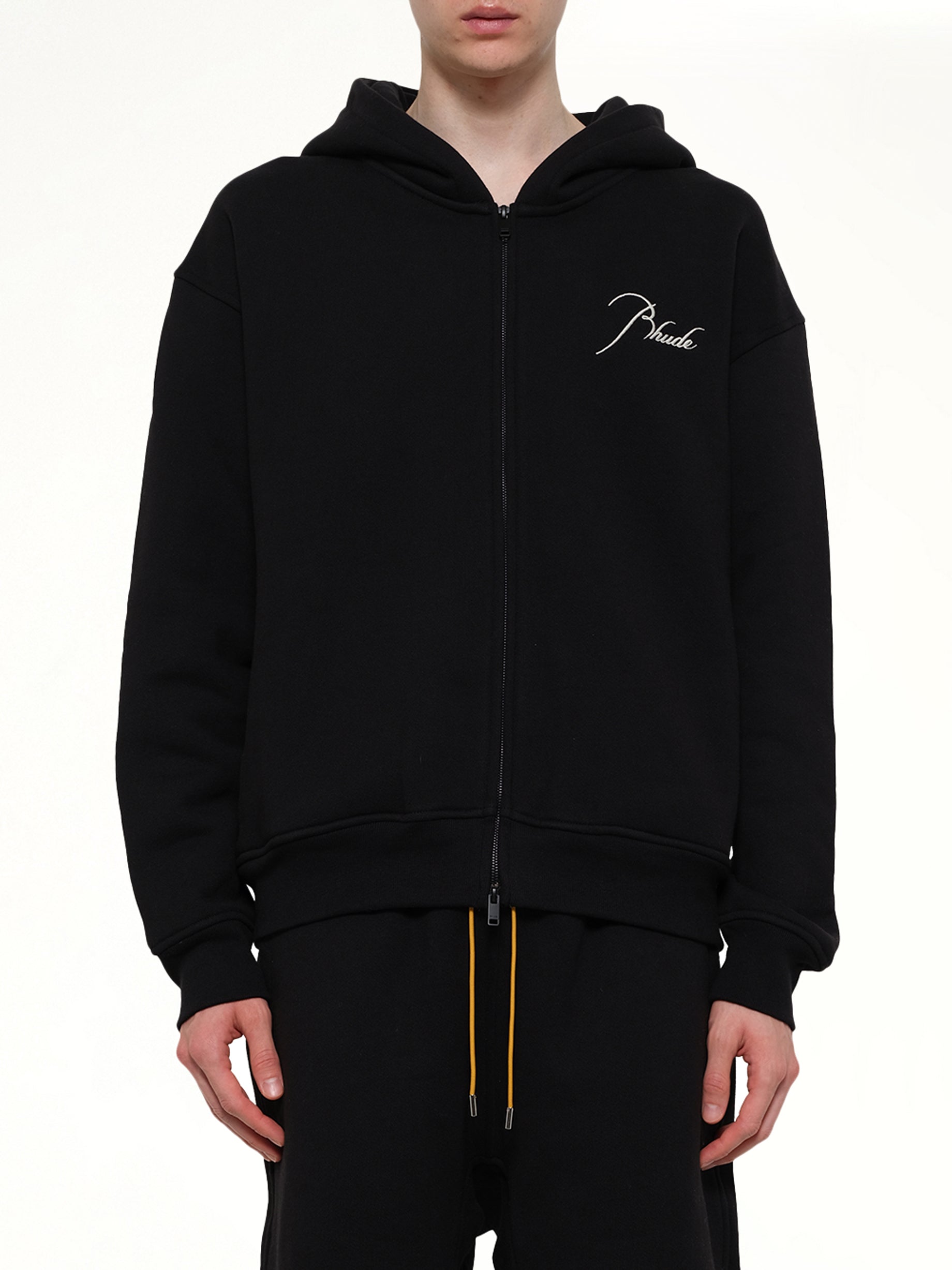 Classique Zip Up Hoodie in Black/White